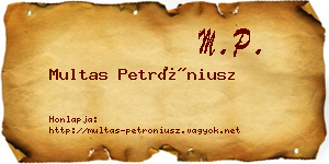 Multas Petróniusz névjegykártya
